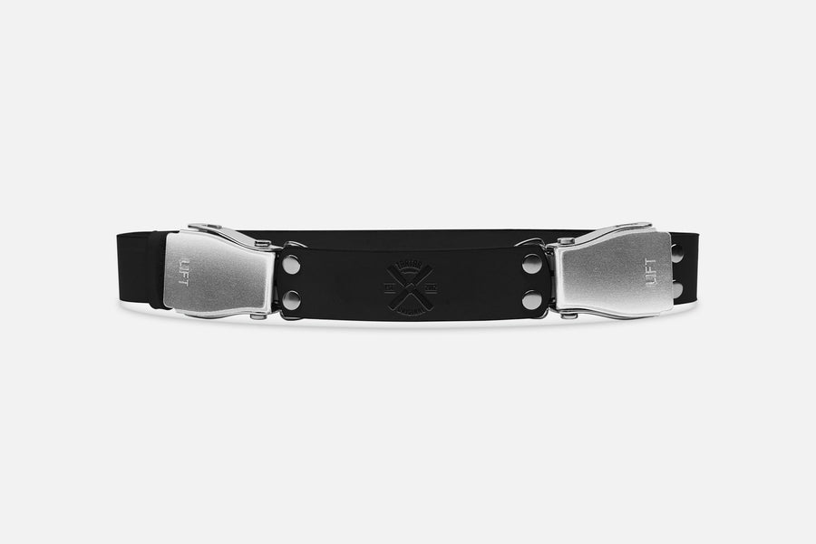 2-SCHNALLENGÜRTEL STANDARD BLACK/ROH SILBER