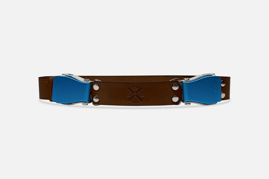 2-Schnallengürtel Standard in Classic mit Schnalle in Blau – handgefertigt in Berlin