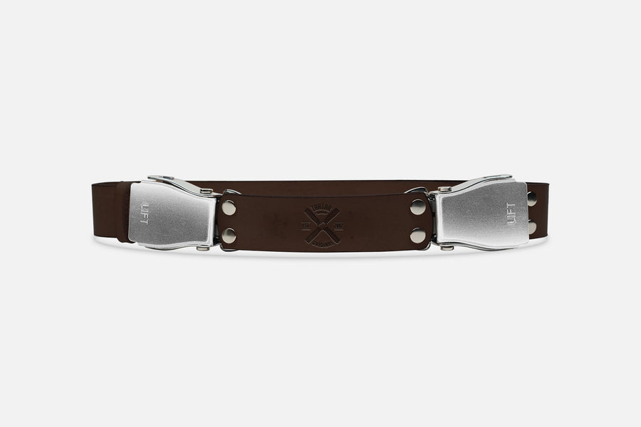 2-SCHNALLENGÜRTEL STANDARD DARKBROWN/ROH SILBER