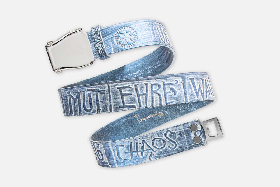 CHAOS-GÜRTEL BLAU SCHIMMERND/SILBER