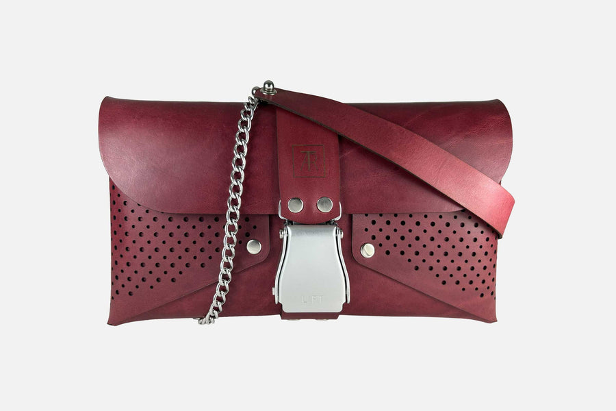 HANDTASCHE TOSCANA BURGUND/SILBER