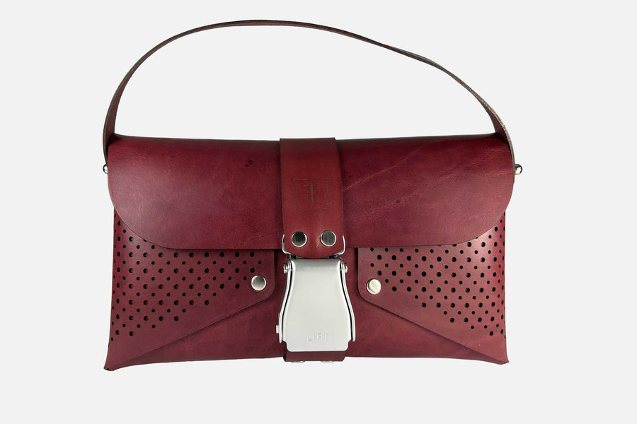 HANDTASCHE TOSCANA BURGUND/SILBER