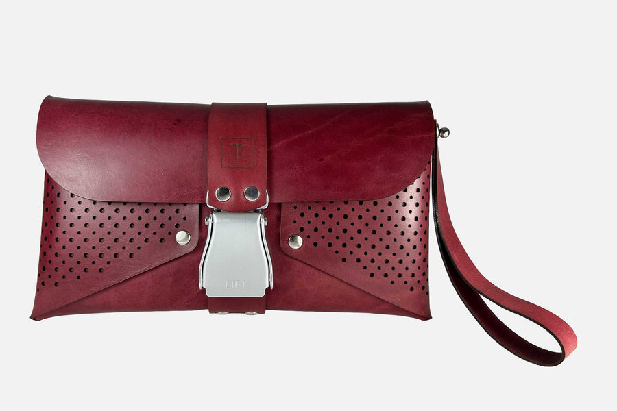 HANDTASCHE TOSCANA BURGUND/SILBER