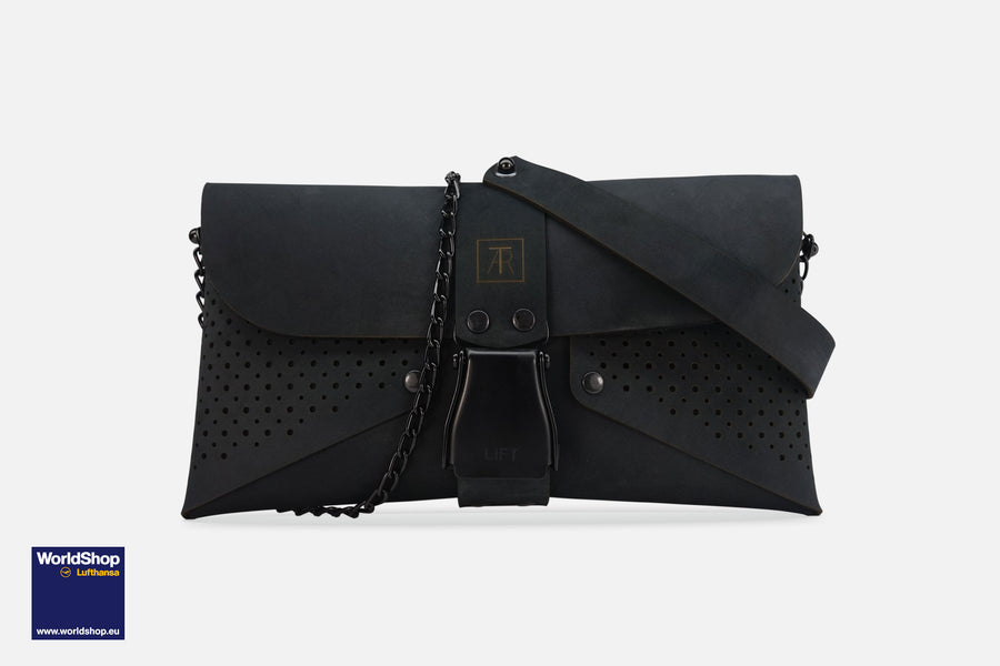 HANDTASCHE NUBUK BLACK/SCHWARZ