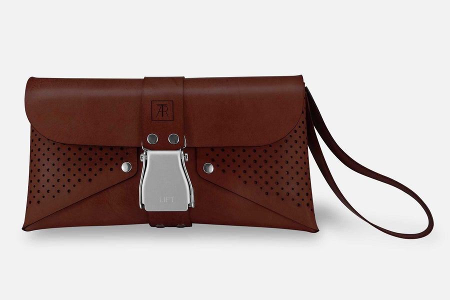 HANDTASCHE TOSCANA KASTANIE/SILBER