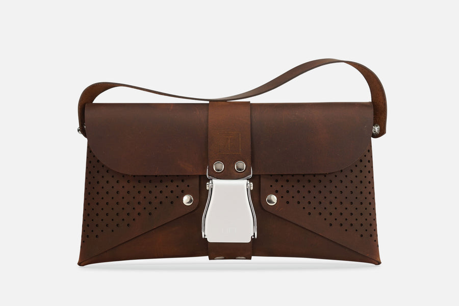HANDTASCHE VINTAGE BROWN/SILBER