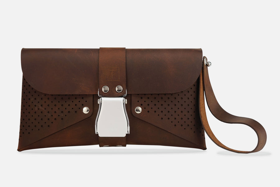 HANDTASCHE VINTAGE BROWN/SILBER