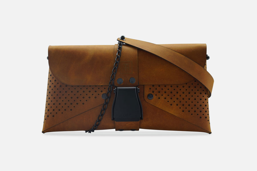 HANDTASCHE VINTAGE COGNAC/SCHWARZ