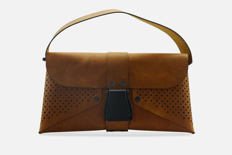 HANDTASCHE VINTAGE COGNAC/SCHWARZ