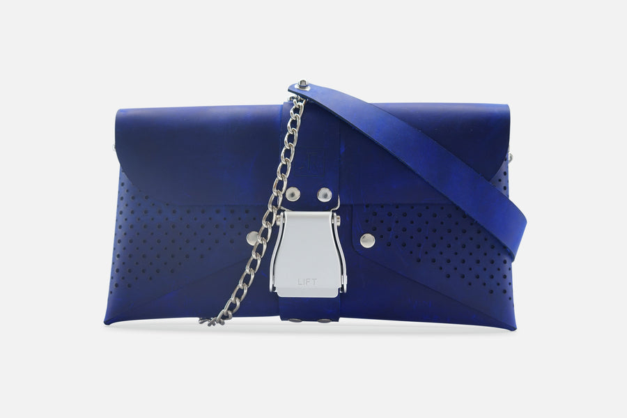 HANDTASCHE VINTAGE ROYALBLUE/SILBER