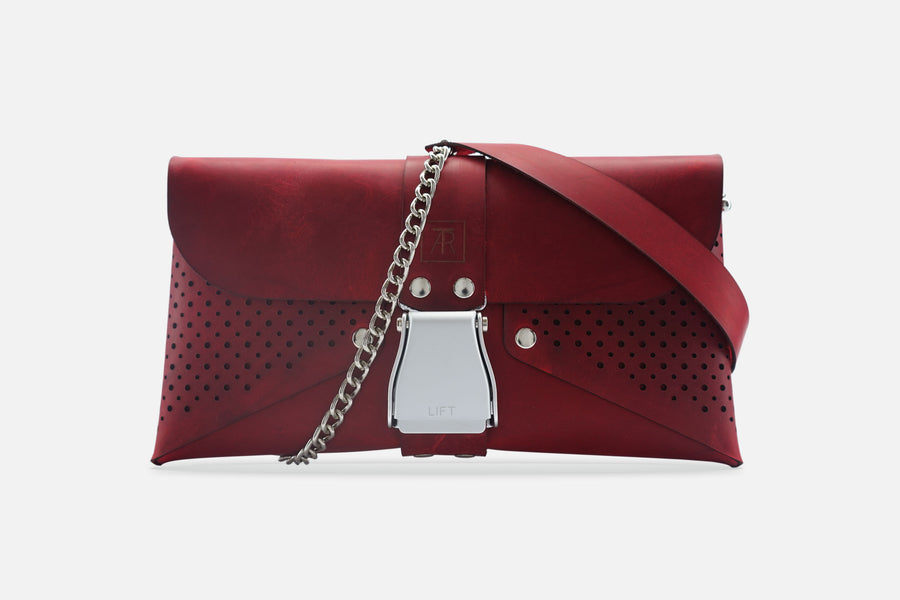 HANDTASCHE VINTAGE RUBIN/SILBER