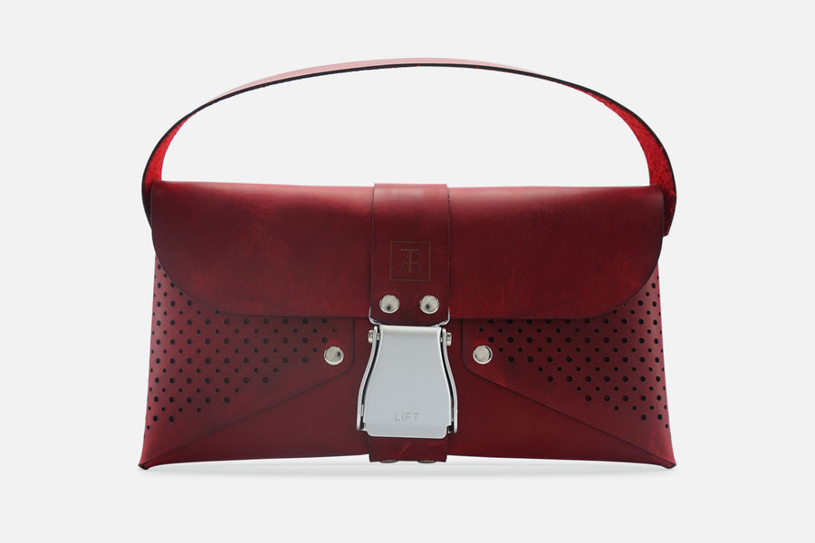 HANDTASCHE VINTAGE RUBIN/SILBER