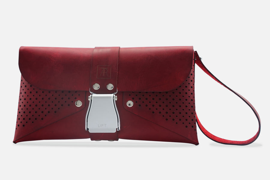 HANDTASCHE VINTAGE RUBIN/SILBER