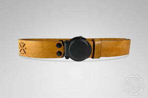 GÜRTEL RUNDSCHNALLE COGNAC LIGHT/SCHWARZ