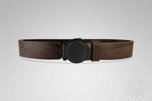 GÜRTEL RUNDSCHNALLE DARKBROWN/SCHWARZ