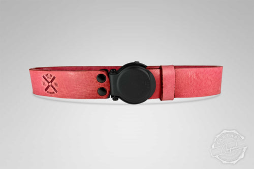 GÜRTEL RUNDSCHNALLE PINK/SCHWARZ