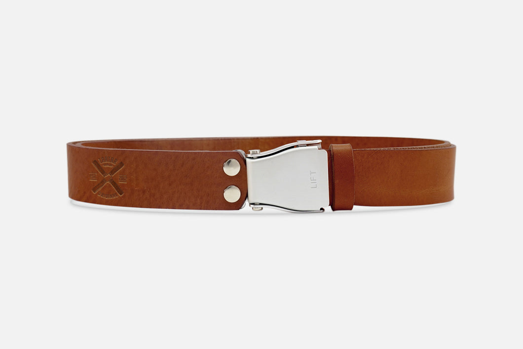 GÜRTEL STANDARD COGNAC/SILBER