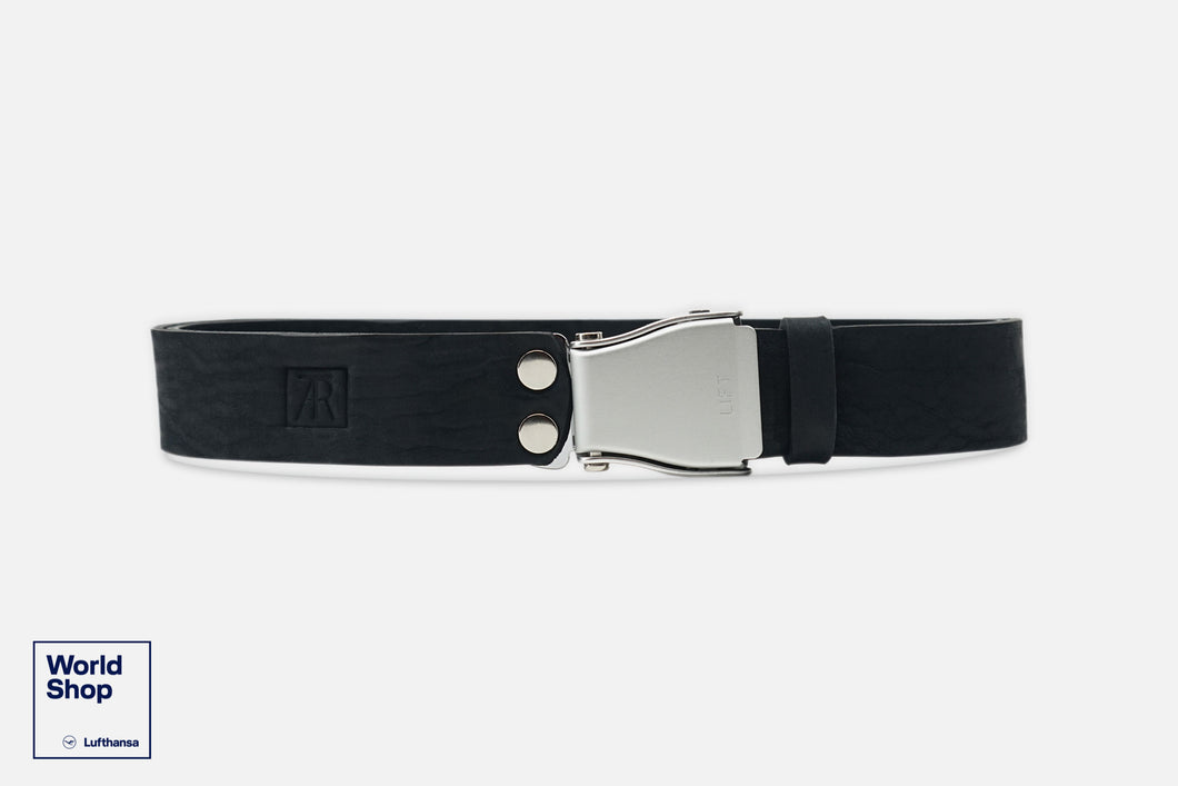 GÜRTEL STANDARD NUBUK BLACK/SILBER