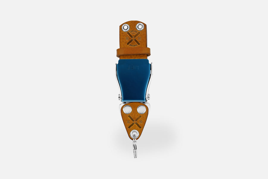 SCHLÜSSELHALTER (WAND) - COGNAC/BLAU