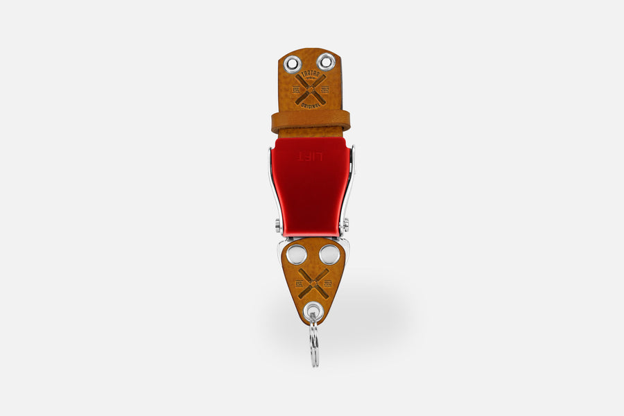 SCHLÜSSELHALTER (WAND) - COGNAC/LACHSROT