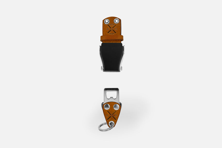 SCHLÜSSELHALTER (WAND) - COGNAC/SCHWARZSILBER