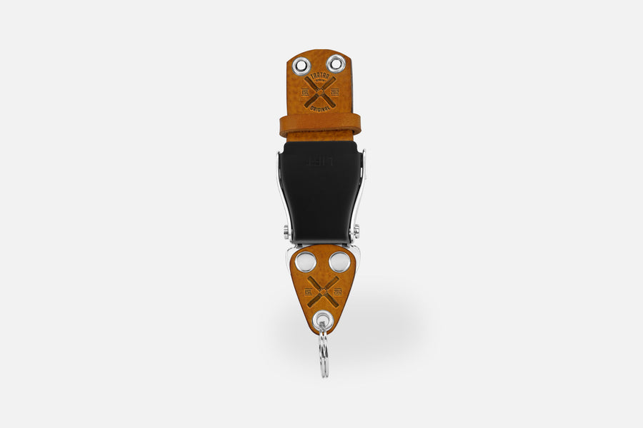 SCHLÜSSELHALTER (WAND) - COGNAC/SCHWARZSILBER
