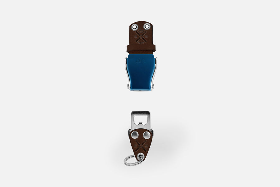 SCHLÜSSELHALTER (WAND) - DARKBROWN/BLAU
