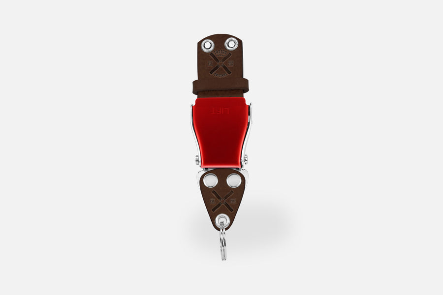SCHLÜSSELHALTER (WAND) - DARKBROWN/LACHSROT