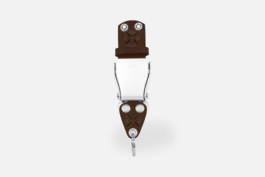 SCHLÜSSELHALTER (WAND) - DARKBROWN/SILBER