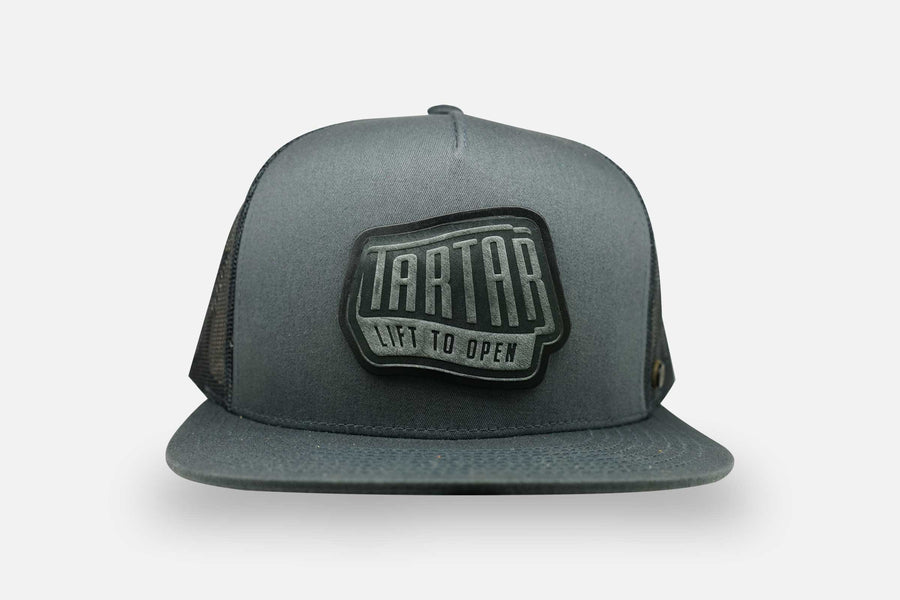 TARTAR CAP - LEATHER PATCH SMOKEY-'LIFT TO OPEN'