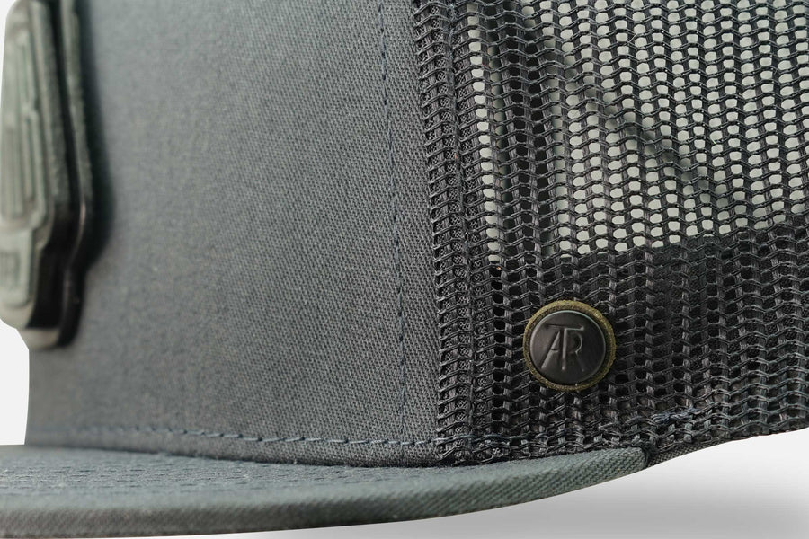 TARTAR CAP - LEATHER PATCH SMOKEY-'LIFT TO OPEN'