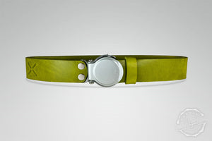 GÜRTEL RUNDSCHNALLE MATCHA/SILBER