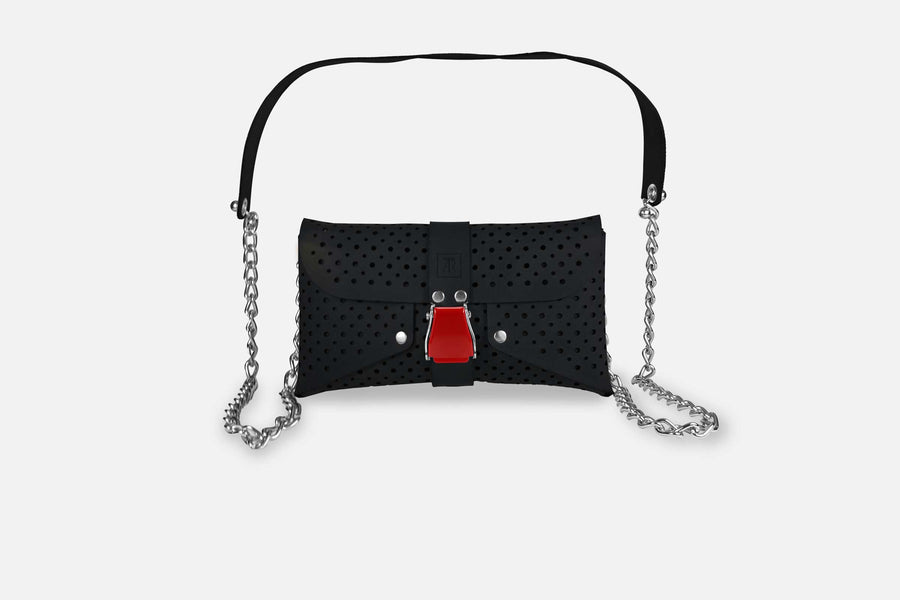 MINI BAG NUBUK BLACK/ROT