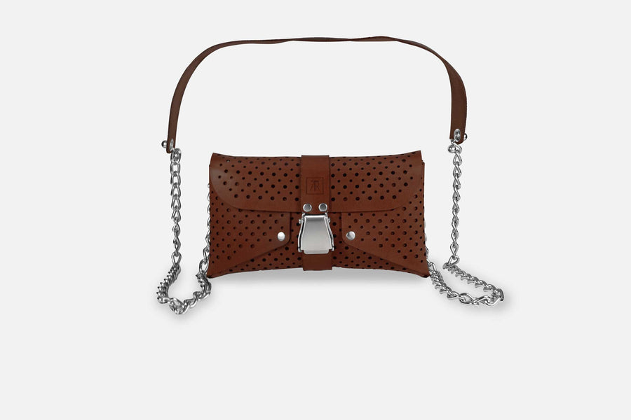 MINI BAG TOSCANA KASTANIE/SILBER MATT