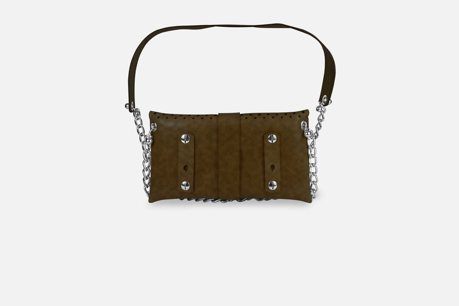 MINI BAG VINTAGE BROWN/SILBER GLÄNZEND