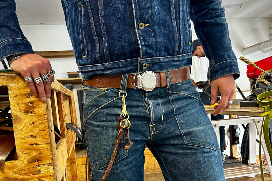 GÜRTEL RUNDSCHNALLE PINK/ROH SILBER