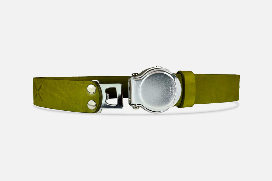 GÜRTEL RUNDSCHNALLE MATCHA/ROH SILBER