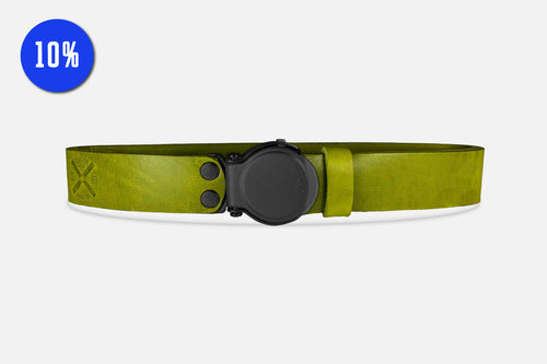 GÜRTEL RUNDSCHNALLE MATCHA/SCHWARZ
