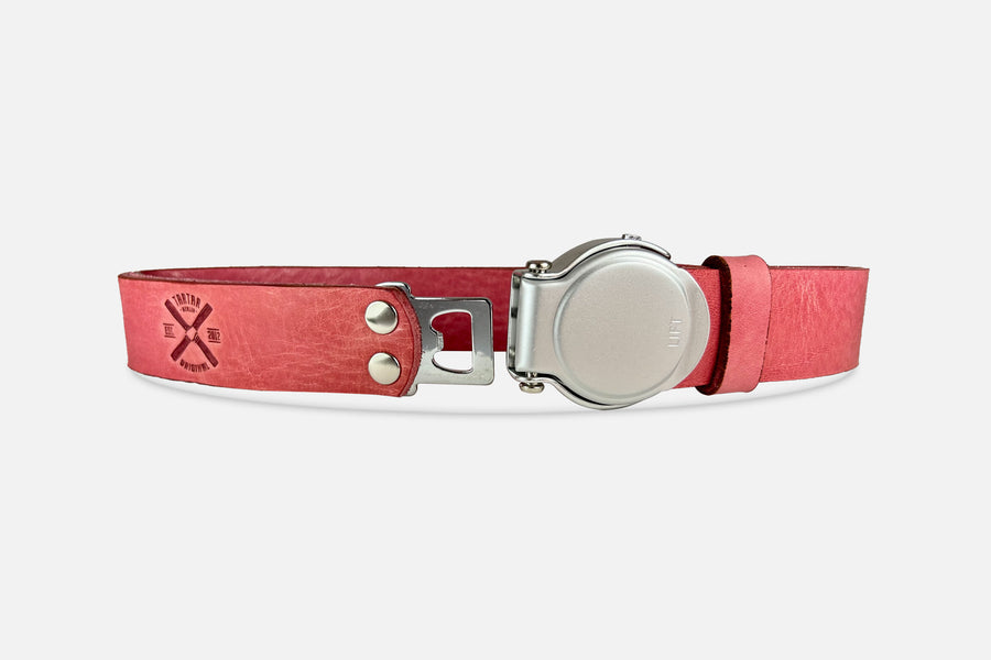 GÜRTEL RUNDSCHNALLE PINK/SILBER