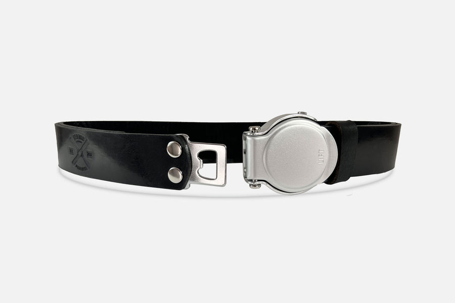 GÜRTEL RUNDSCHNALLE BLACK/SILBER