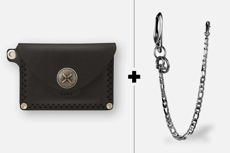 WALLET + CHAIN BUNDLE / BLACK