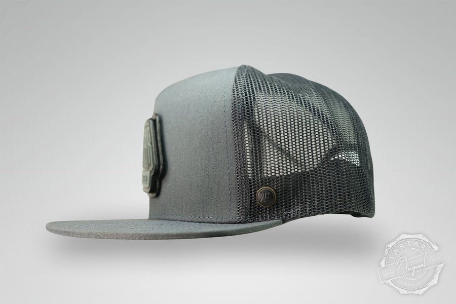 TARTAR CAP - LEATHER PATCH SMOKEY-'LIFT TO OPEN'