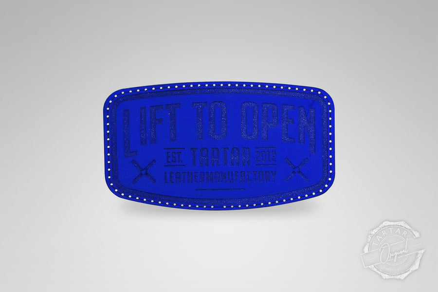 LEATHER PATCH - LIFT TO OPEN / ROYALBLUE