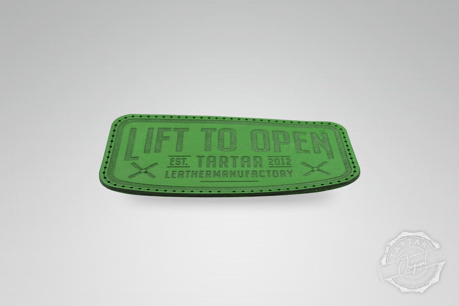 LEATHER PATCH - LIFT TO OPEN / FOREST