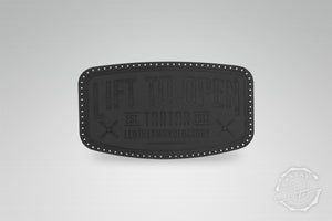 LEATHER PATCH - LIFT TO OPEN / BLACK