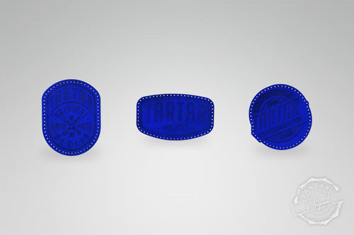 LEATHER PATCH PACK - 3er PACK II / ROYALBLUE