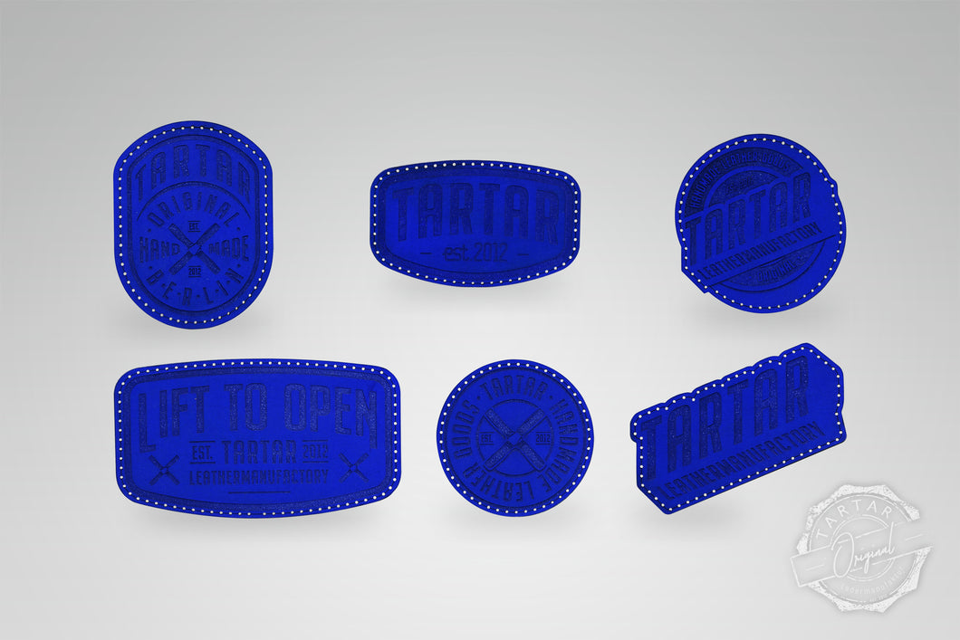 LEATHER PATCH PACK - 6er PACK / ROYALBLUE