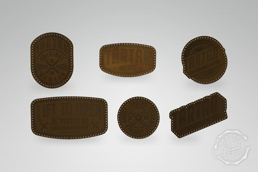 LEATHER PATCH PACK - 6er PACK / DARKBROWN